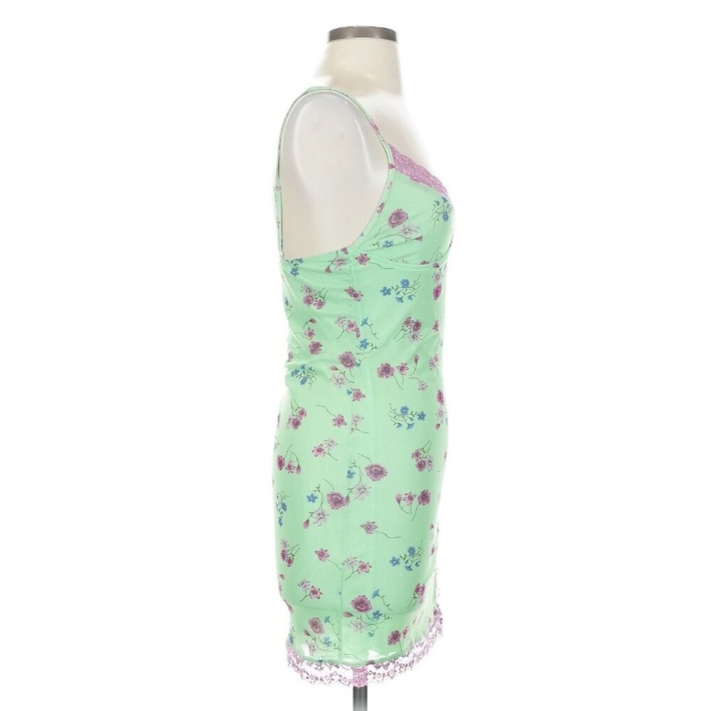 Motel Bodycon Y2K Revive Grunge Croquette Purple Lace Trim Floral Mini Dress S - Picture 4 of 14